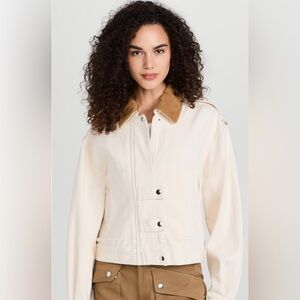 Isabel Marant Cream Utility Jacket with Tan Accents